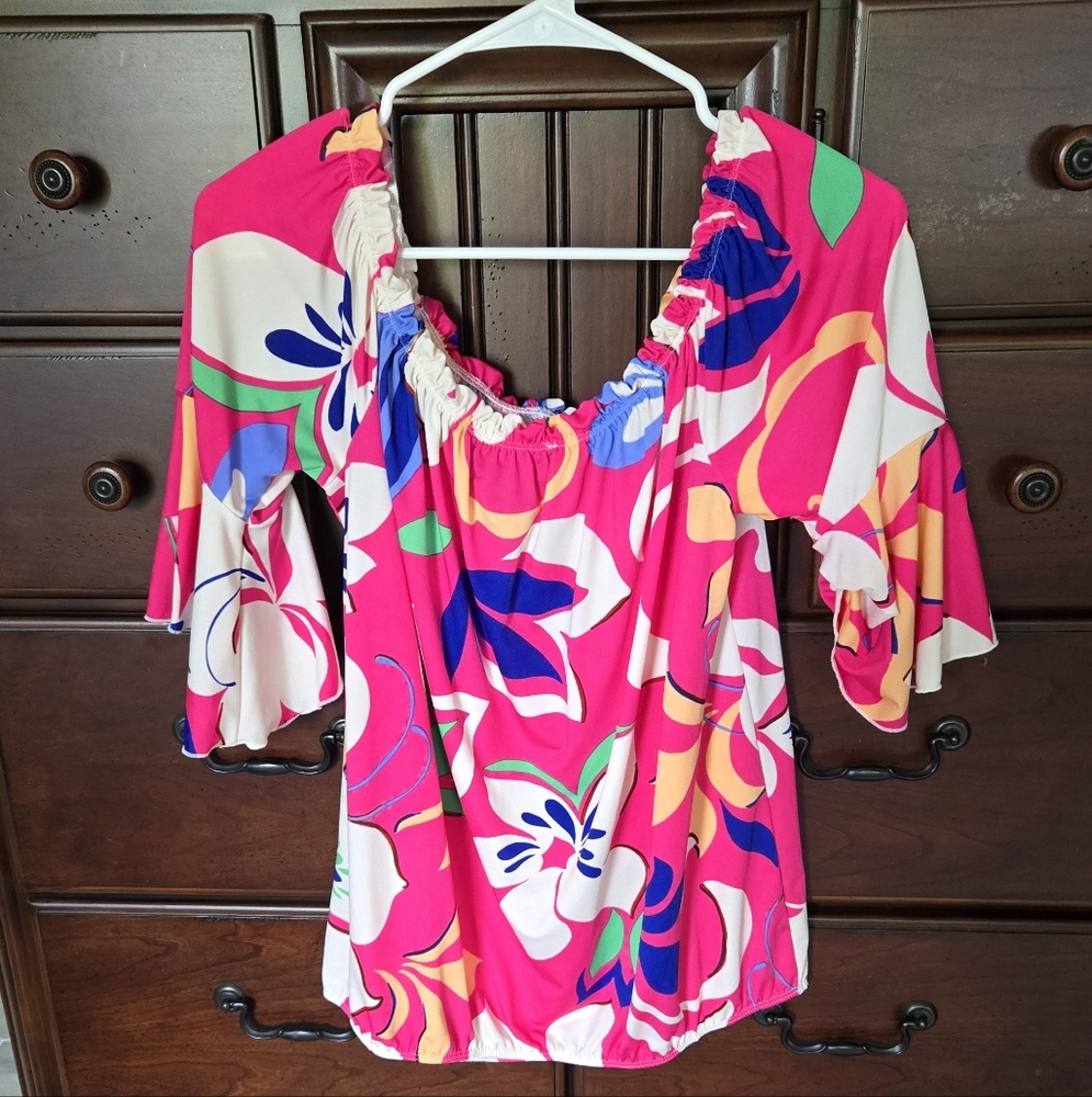 🌻Vibrant Floral Women's Top, Sz. 14/16
